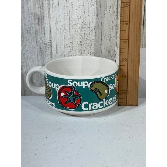 Houston Harvest Gift Products Set Of 2 Vintage 12oz Soup Crackers Mug Bowls - Picture 6 of 7